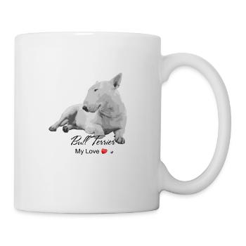 Bull terrier illustration with inscription - Mug - white - Right