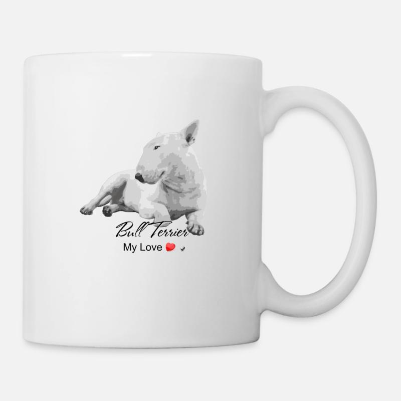 Bullterrier Abbildung mit Inschrift - Tasse - Weiß