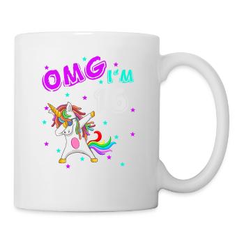 OMG I'm 16 Funny unicorn unicorn birthday idea - Mug blanc - blanc - Droite