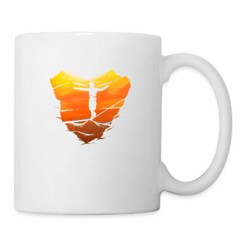Slackline slacklining Slacklining tightrope walk Sunset - Mug - white - Right