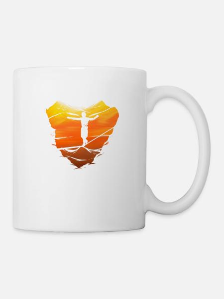 Slackline slacken Slacklining funambule à pied Sunset - Mug blanc - blanc