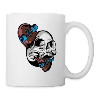 Skater Skateboard Skull Skateboarder - Mug blanc - blanc - Droite