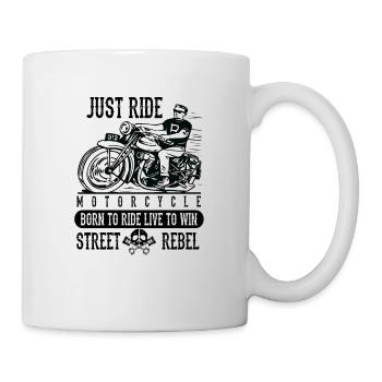 Just ride - Tasse - Weiß - Rechts