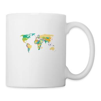 Chat animal joue à la carte du monde - Mug blanc - blanc - Droite