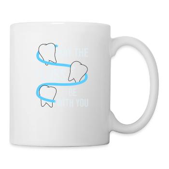 Zahnarzt Zahn Zähne Zahnärztin Arzt Zahnarzthelfer - Tasse - Weiß - Rechts