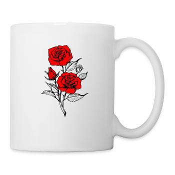 Tattoo red roses - Mug - white - Right