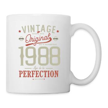 Altersperfektion 1988, Geburtstag 33 Jahre - Tasse - Weiß - Rechts