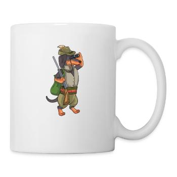 Dachshund Dressed Up Hunting Design For A Hunter - Mug - white - Right