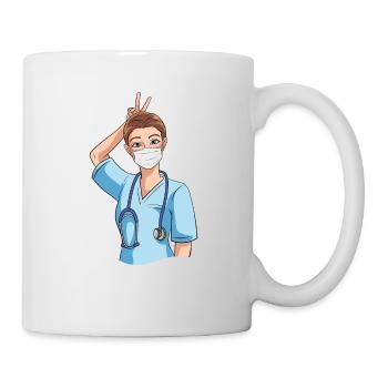 Funny nurse with humor - Mug - white - Right