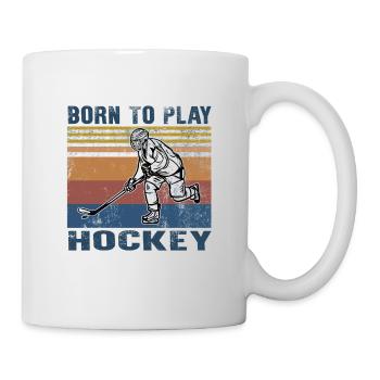 Geboren, um Hockey Vintage Eishockeyspieler zu spielen - Tasse - Weiß - Rechts