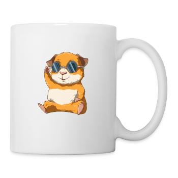 Mignon petit cochon d'Inde avec des lunettes de soleil - Mug blanc - blanc - Droite