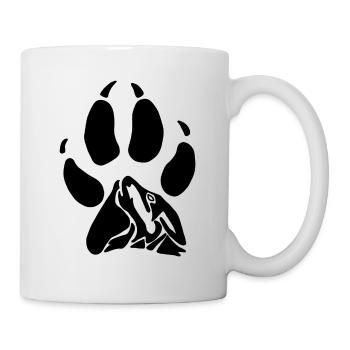 Griffe de patte de loup hurlant - Mug blanc - blanc - Droite