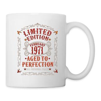 Februar 1971 1971 Geboren Geschenk - Tasse - Weiß - Rechts