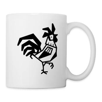 Oiseau coq poulets - Mug blanc - blanc - Droite