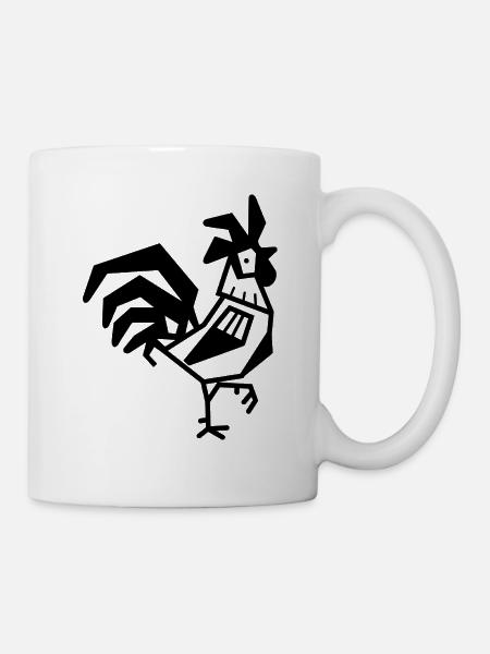 Hahn Hühner Vogel - Tasse - Weiß