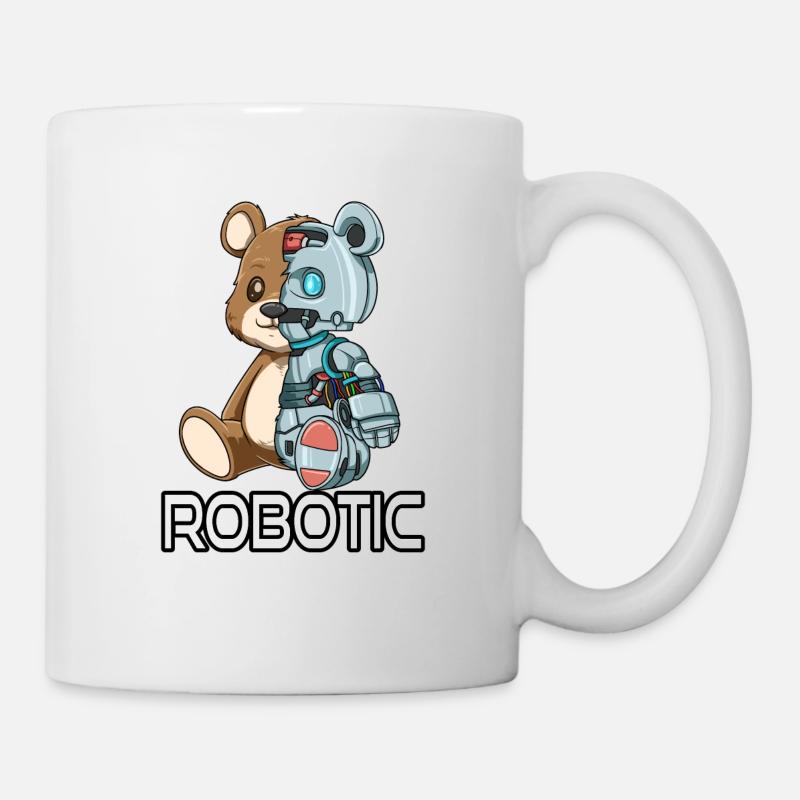 Lustiger Bär Roboter Robotic Kuscheln Cyborg - Tasse - Weiß