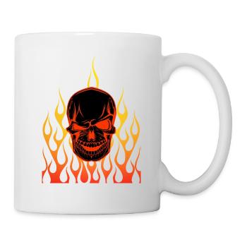 Skull in Flames Design - Mug - white - Right