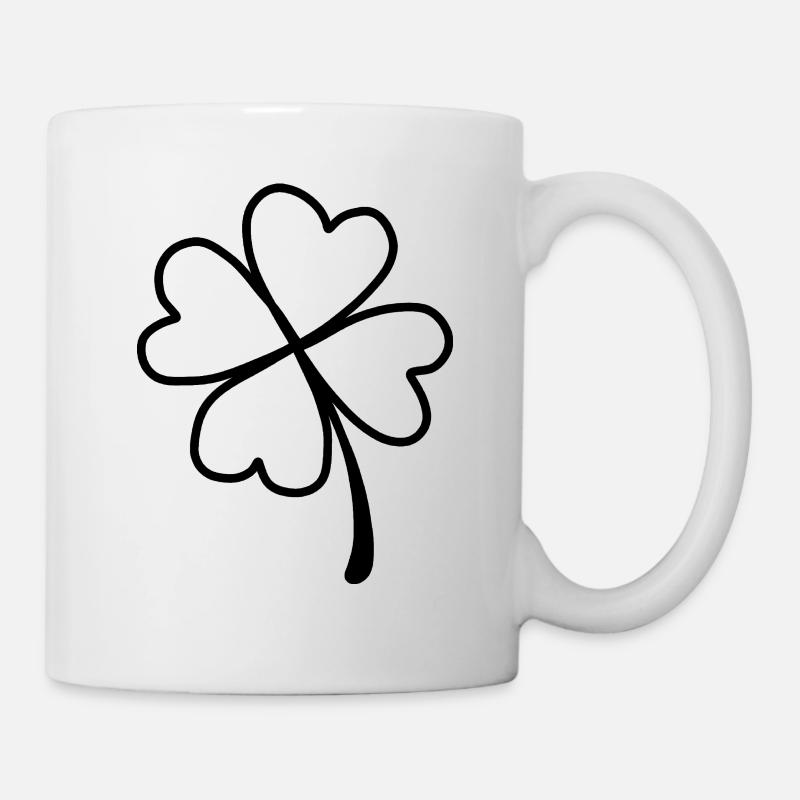 Kleeblatt Glück Gesund - Tasse - Weiß