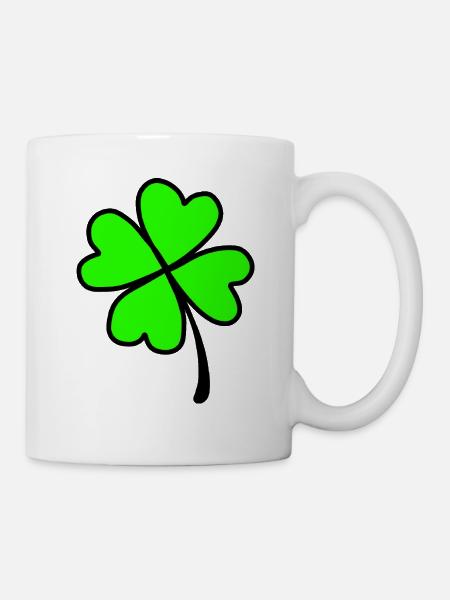 Trèfle chance bonne santé - Mug blanc - blanc