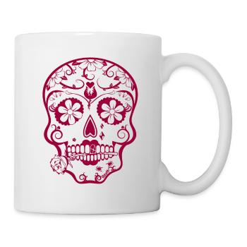Sugar Skull Crâne mexicain Jour des morts - Mug blanc - blanc - Droite