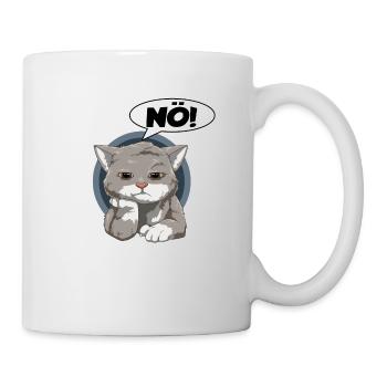 Katze Kater Streiken Ärgern Null Bock Keine Lust - Tasse - Weiß - Rechts