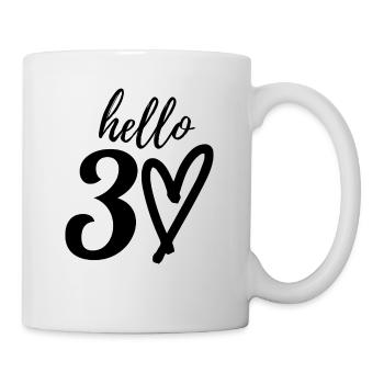 hallo 30. 30. Geburtstag - Tasse - Weiß - Rechts