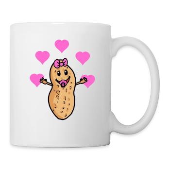 Warm Peanut Baby Parents Grandparents Drawing - Mug - white - Right