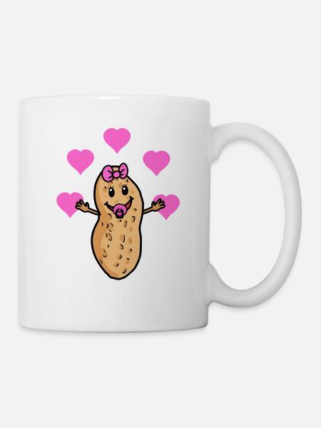 Cacahuète chaude Bébé Parents Grands-parents Dessin - Mug blanc - blanc