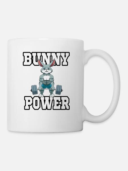 Hase Fitness Muskeln Training Gewicht - Tasse - Weiß