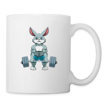 Rabbit Fitness Muscles Training Weight - Mug - white - Right