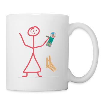 Strichmännchen Winkelschleifer Frau Strichfrau - Mug - white - Right