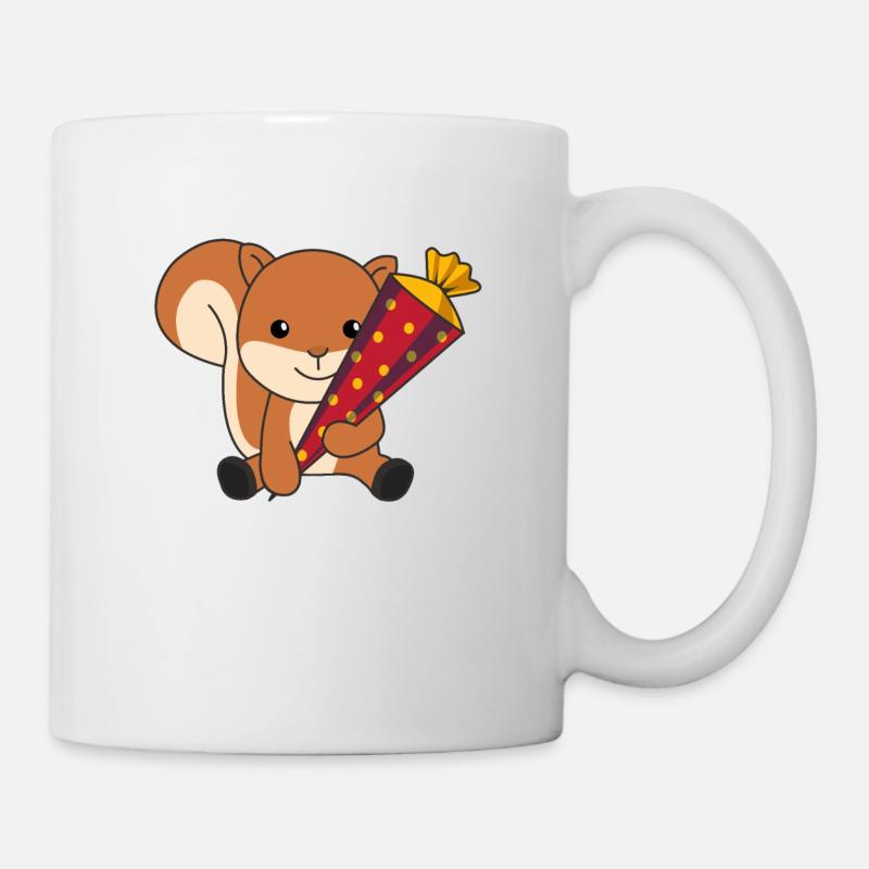 Eichhörnchen Schule Einschulung 2021 Schulkind - Tasse - Weiß