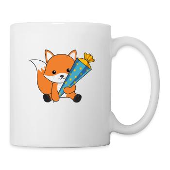 Kindergarten fox school children school cone sweet - Mug - white - Right