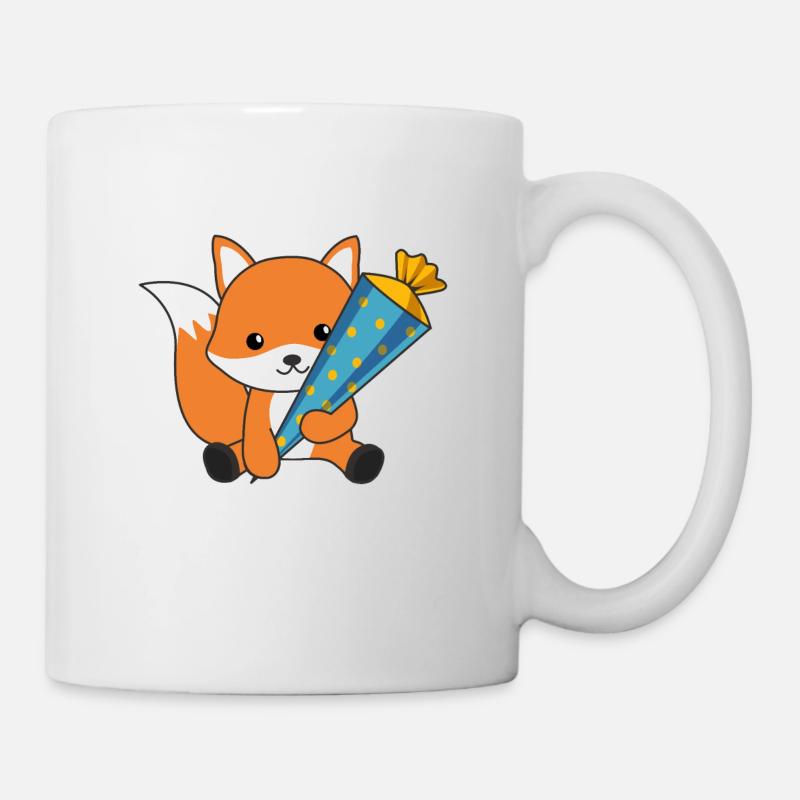Kindergarten Fuchs Schule Kinder Schultüte süß - Tasse - Weiß