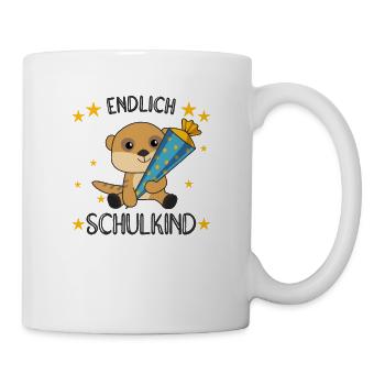 Erdmännchen Schule Einschulung Kita 2021 Schulkind - Tasse - Weiß - Rechts