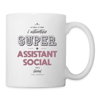 L authentique super assistant social - Mug blanc - blanc - Droite