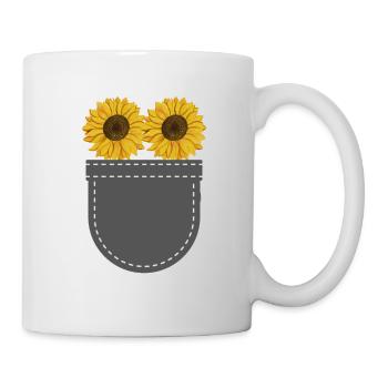 Flowers Blossoms Gift Breast Pocket Sunflower - Mug - white - Right