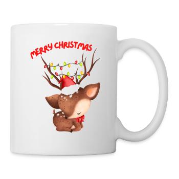 Christmas - Merry Christmas - Roe deer - Mug - white - Right