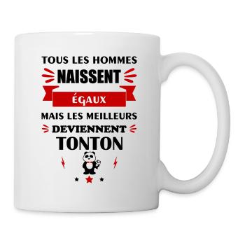 Tous les hommes naissent égaux tonton,oncle - Mug blanc - blanc - Droite