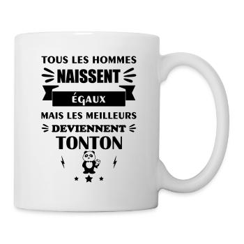 Tous les hommes naissent égaux tonton, oncle - Mug blanc - blanc - Droite