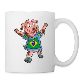 Fan Pig Brésil - Mug blanc - blanc - Droite