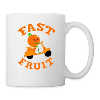 Fast Fruit Orange auf Roller - Fast Food - Tasse - Weiß - Rechts