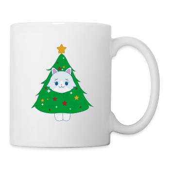 Cat dressed as a Christmas tree - Mug - white - Right