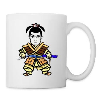 Cool colorful drawing of a samurai - Mug - white - Right