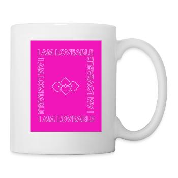 I AM LOVEABLE PINK (Positive Design) - Mug - white - Right