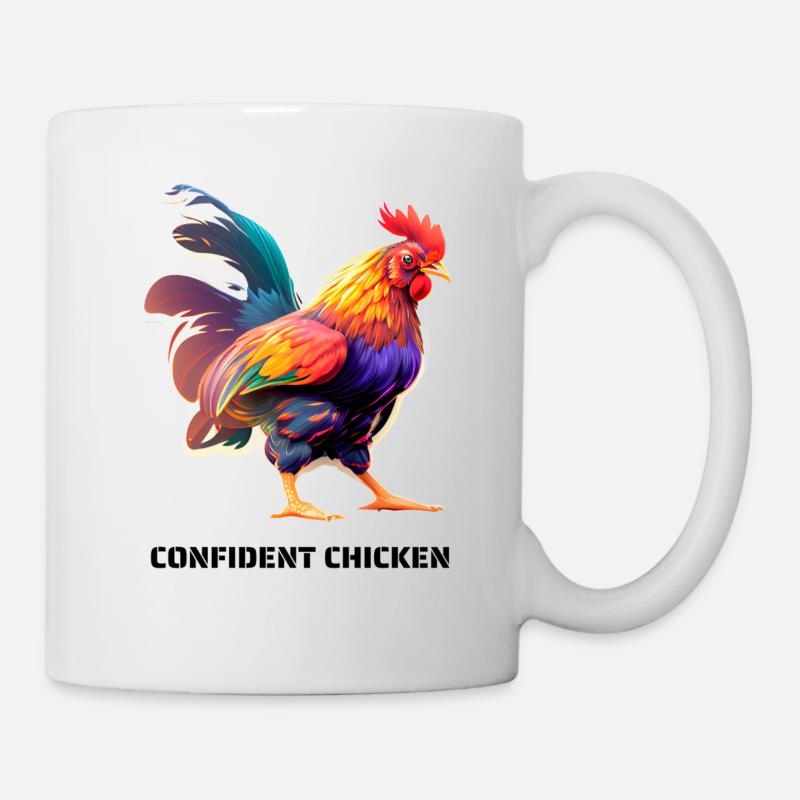 CONFIDENT CHICKEN - Tasse - Weiß