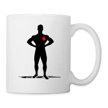 Fitness Bodybuilding Gewichtheben Kugelhantel - Tasse - Weiß - Rechts