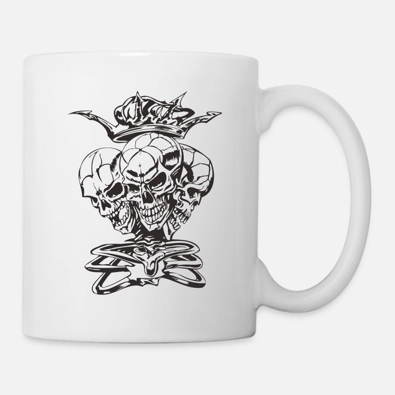 Skull-Skelett-King-Krone - Tasse - Weiß