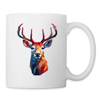 Deer head in low polygon style - Mug - white - Right