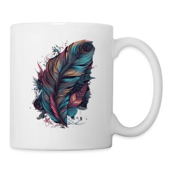 Feder Federn Indianer Geschenk - Tasse - Weiß - Rechts